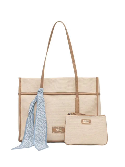 DKNY Dallas scarf-detail logo-patch tote bag Neutrals R61AGP73