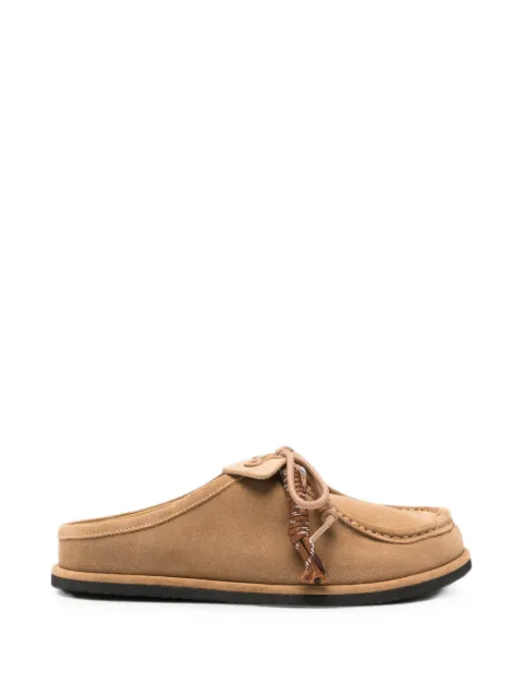 ADRIANNA FERETTI lace-up suede mules Neutrals AF604026107