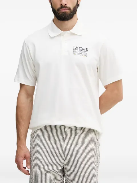Lacoste Roland-Garros logo-print polo shirt White PH0379