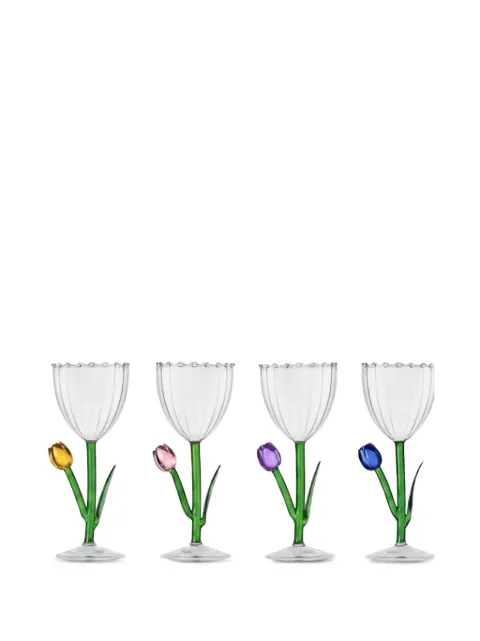 Ichendorf Milano tulip-detail fluted wine glass White 09997120