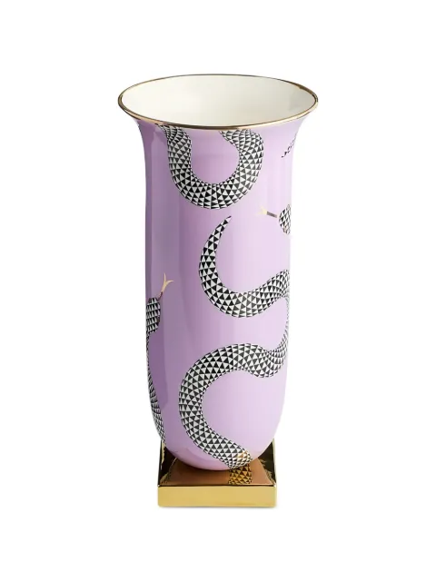 Jonathan Adler snake-print square-base vase Purple 34685