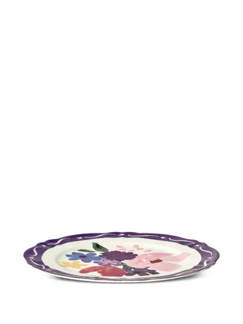 Bitossi Home floral-print scalloped-edge plate Neutrals FTB02528