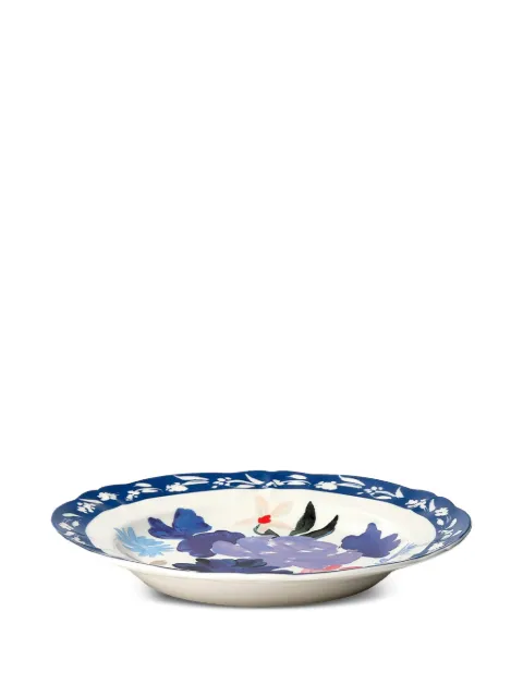 Bitossi Home floral-print scalloped-edge plates White FTB02402SET2