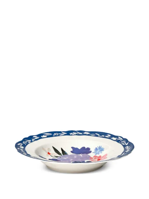 Bitossi Home floral-print scalloped-edge soup bowls White FTB02406SET2
