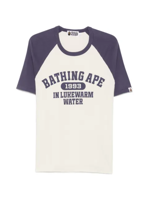 A BATHING APE® logo-print raglan-sleeve T-shirt Neutrals 001CSM301002M