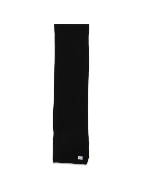 C.P. Company logo-patch knitted scarf Black 21CMAC140A005509A999