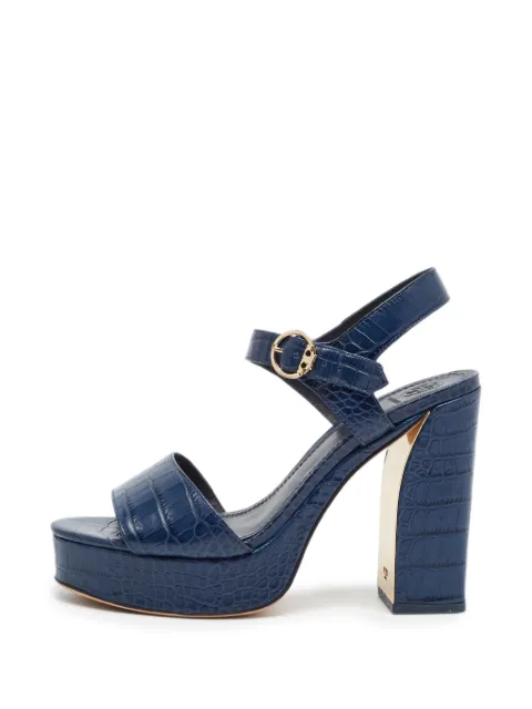 Tory Burch Martine croc-embossed platform sandals Blue 1365202