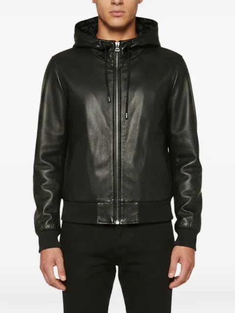 Dolce & Gabbana Pre-Owned hooded leather jacket Black 1360145