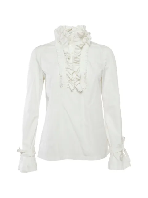 Givenchy Pre-Owned ruffled neck buttoned blouse White 1320505