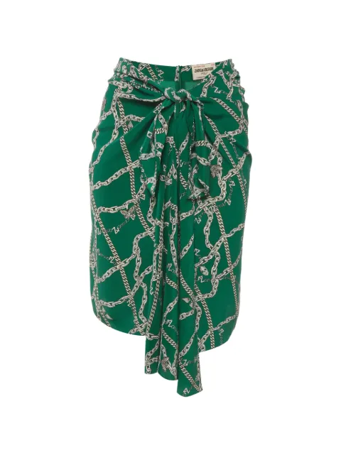 Zadig&Voltaire printed draped midi skirt Green 1357478