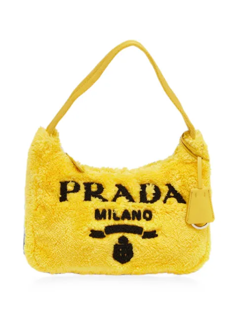 Prada Pre-Owned Re-Edition 2000 terrycloth shoulder bag Yellow 1365625