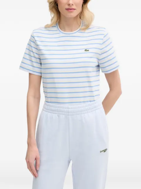 Lacoste striped logo-patch T-shirt Neutrals TF7574