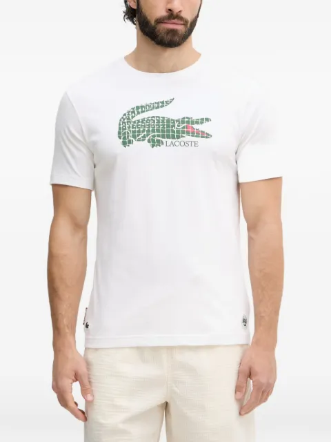 Lacoste Roland-Garros logo-print T-shirt White TH0338