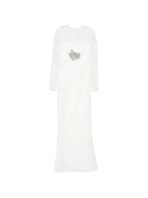 SILK LOVE & LACE bow-embellished lace dress White 19R14WHITE