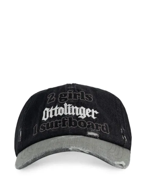 Ottolinger distressed slogan-print baseball cap Black 12990402801