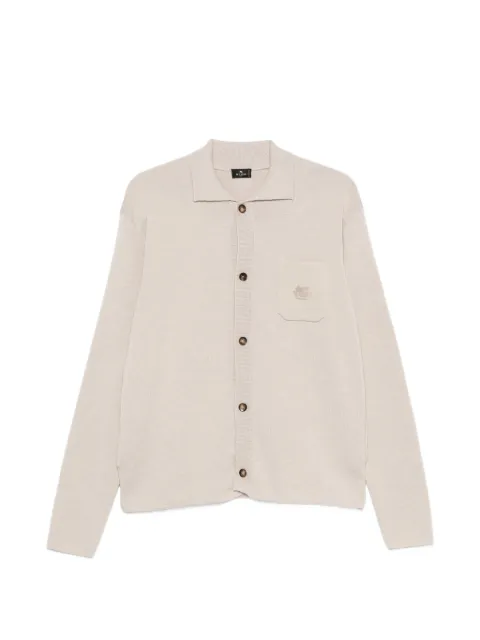 ETRO logo-embroidered button-up cardigan Neutrals MRKF0117AU12O