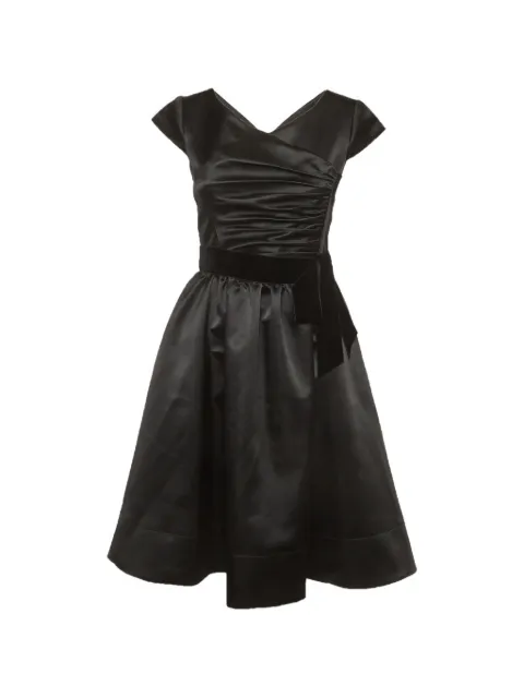 Armani Vintage draped velvet-trimmed mini dress Black 1365837