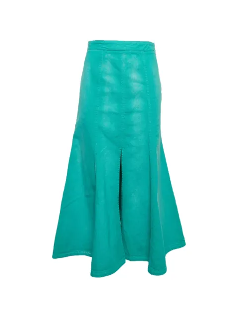 Kenzo Pre-Owned flared denim midi skirt Green 1366045
