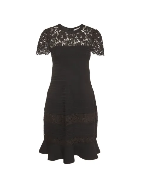 Valentino Garavani Pre-Owned lace-panelled ruffled mini dress Black 1365371