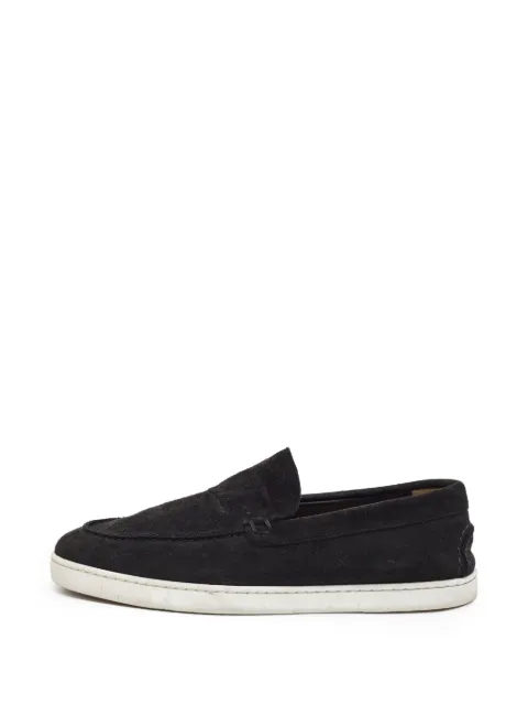 Christian Louboutin Pre-Owned Paqueboat suede sneakers Black 1365106