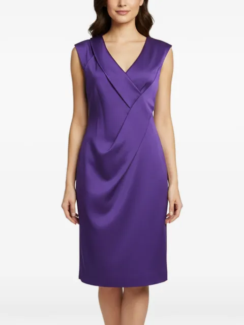 Ferragamo Pre-Owned draped V-neck mini dress Purple 1364408