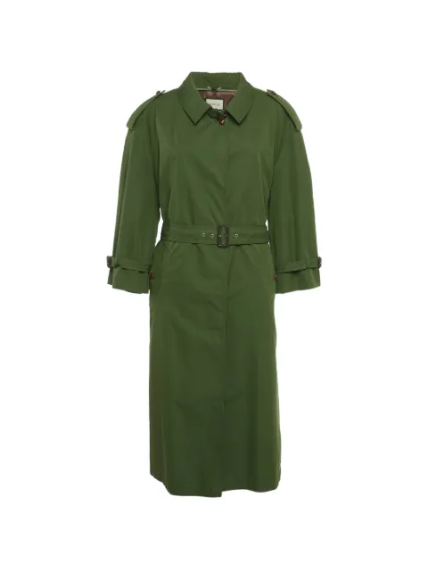 Gucci Pre-Owned belted gabardine trench coat Green 1260140