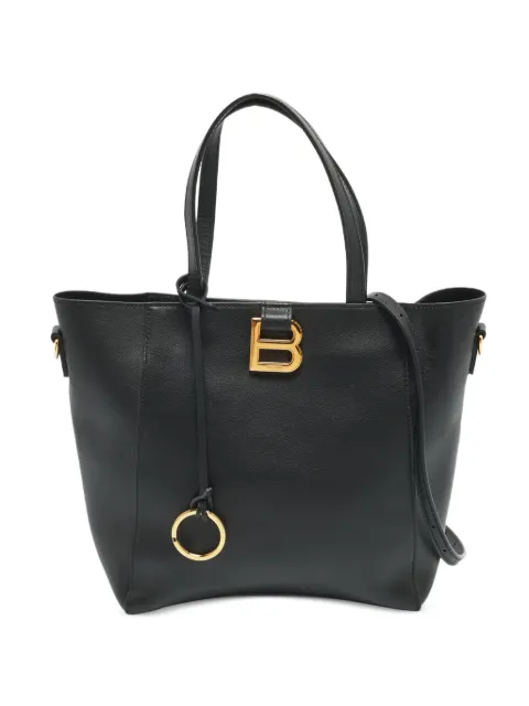 Balenciaga Pre-Owned small Hourglass leather tote bag Black 1362560