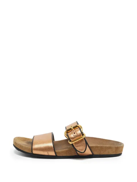 Prada Pre-Owned buckle slide flat sandals Gold 1364701