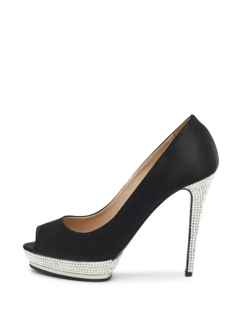 Le Silla crystal-embellished peep-toe pumps Black 1364697