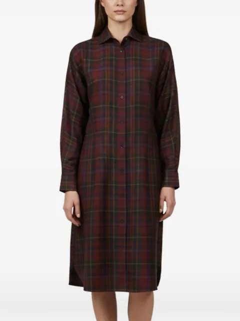 Ralph Lauren Vintage check-print shirt midi dress Brown 1366025