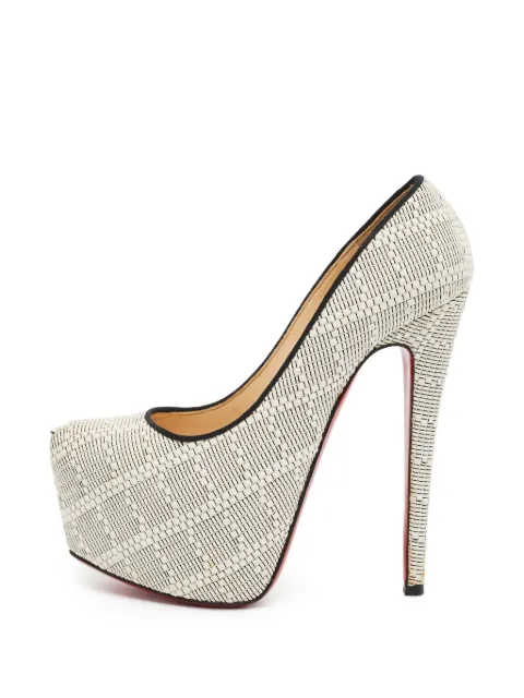Christian Louboutin Pre-Owned Daffodile raffia platform pumps Neutrals 1357990