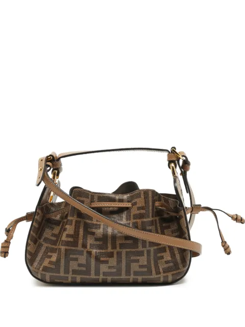 Fendi Pre-Owned 2021 mini Pomodorino FF bucket bag Brown 1362435