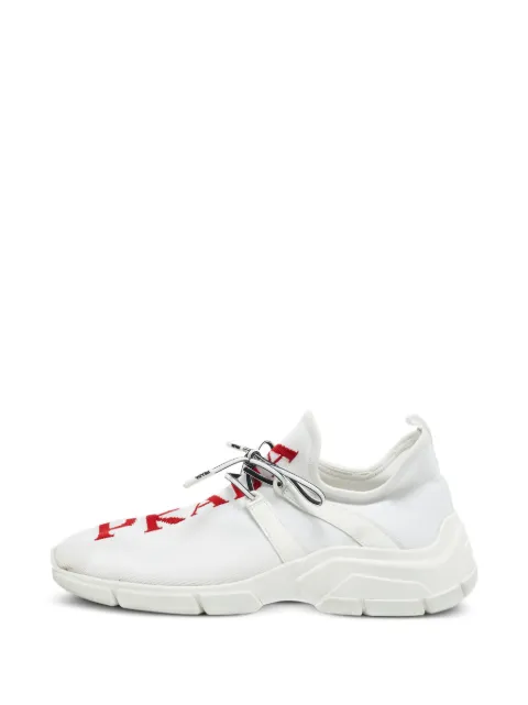 Prada Pre-Owned knit logo sneakers White 1364066