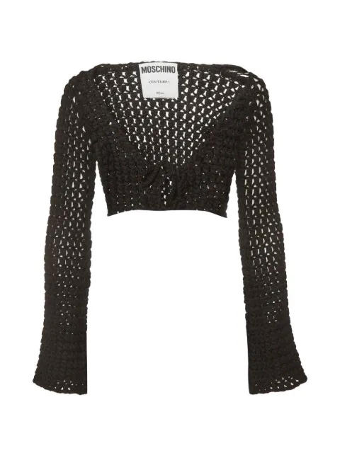 Moschino Pre-Owned Couture open-knit cropped sweater Black 1365343