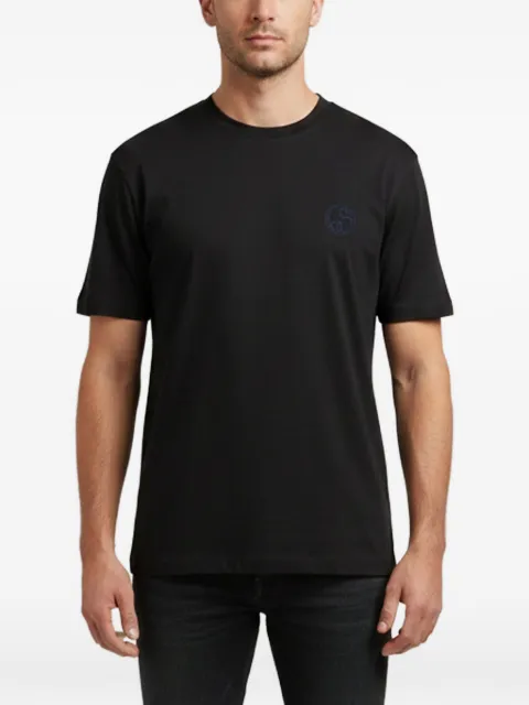 Giorgio Armani Pre-Owned logo-embroidered T-shirt Black 1364684