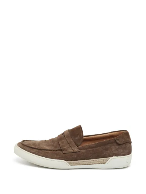 Tod's Vintage penny-slot suede loafers Brown 1365185