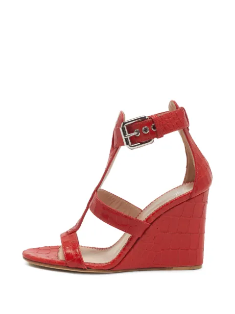 Giuseppe Zanotti Vintage croc-embossed ankle-strap sandals Red 1363918