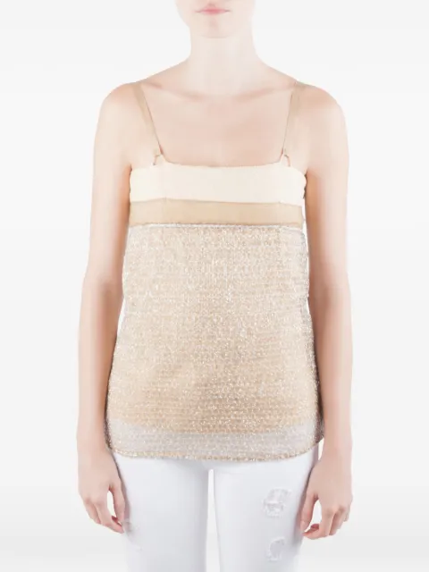 Balenciaga Pre-Owned embroidered textured top Neutrals 1366496