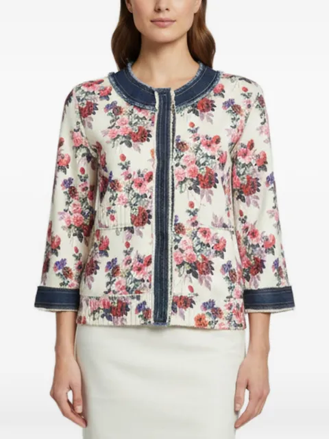 Dolce & Gabbana Pre-Owned floral-print denim-trim jacket White 1361911