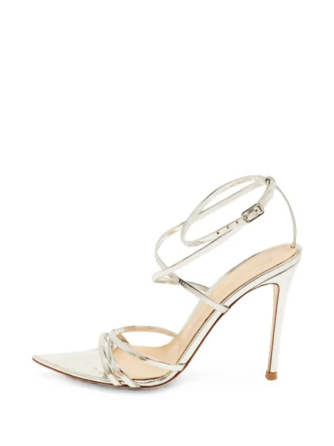 Gianvito Rossi Kim cross ankle-strap sandals Silver 1365836