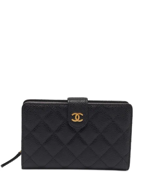 CHANEL Pre-Owned 2016 CC quilted French wallet Black 1365340