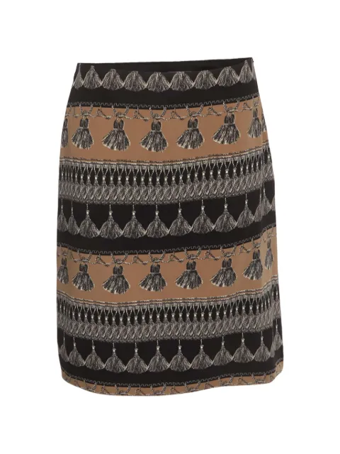 Weekend Max Mara tassel-print crepe skirt Black 1364270