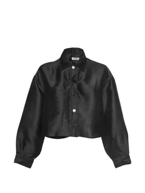 SANDRO cropped oversized shirt Black 1365161