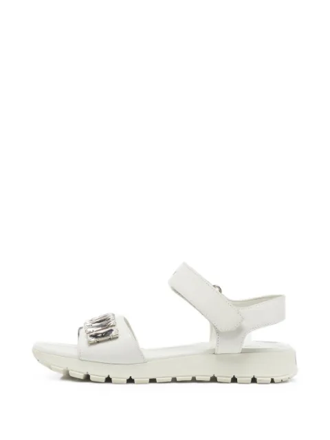 Prada Pre-Owned crystal-embellished slingback sandals White 1364211