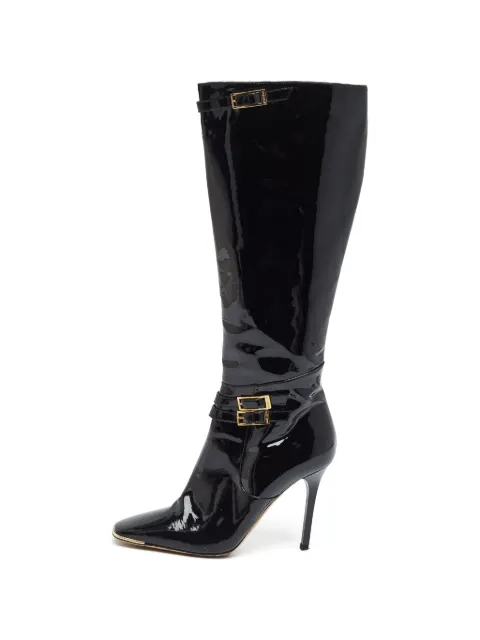 Jimmy Choo Pre-Owned Sheila buckled knee-length boots Black 1364709