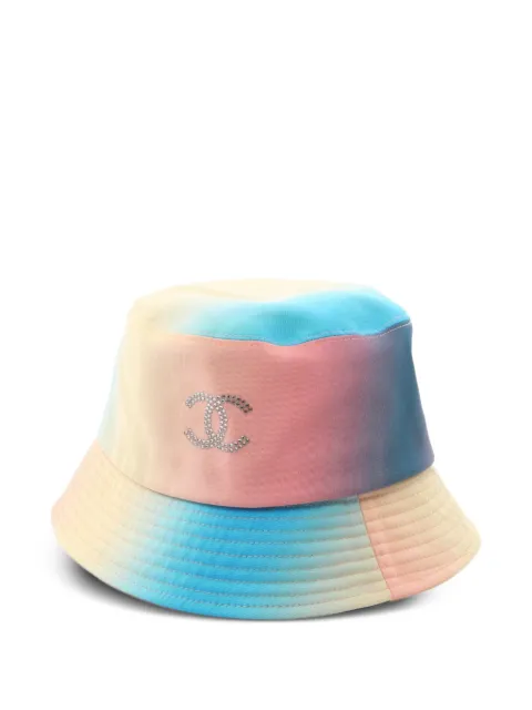 CHANEL Pre-Owned 1986-1988 CC mark bucket hat Blue 1079712