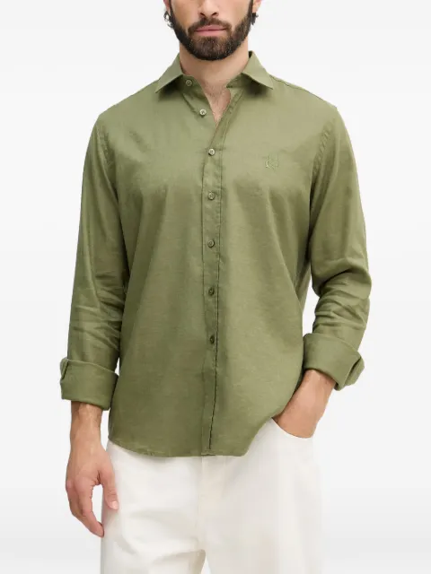 Karl Lagerfeld logo-embroidered linen shirt Green 605084562791