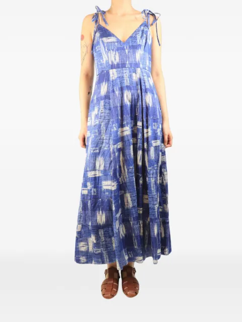 Wiggy Kit Ekberg tie-fastening maxi dress Blue BLUEEKBERGMAXIDRESS