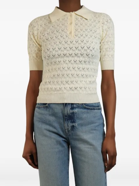 G. open-weave polo shirt Neutrals CREAMOPENWEAVESWEATER