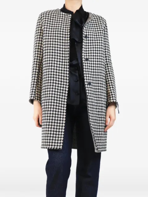 'S Max Mara houndstooth-print button-up coat White BLACKANDWHITEHOUNDSTOOTHCOAT